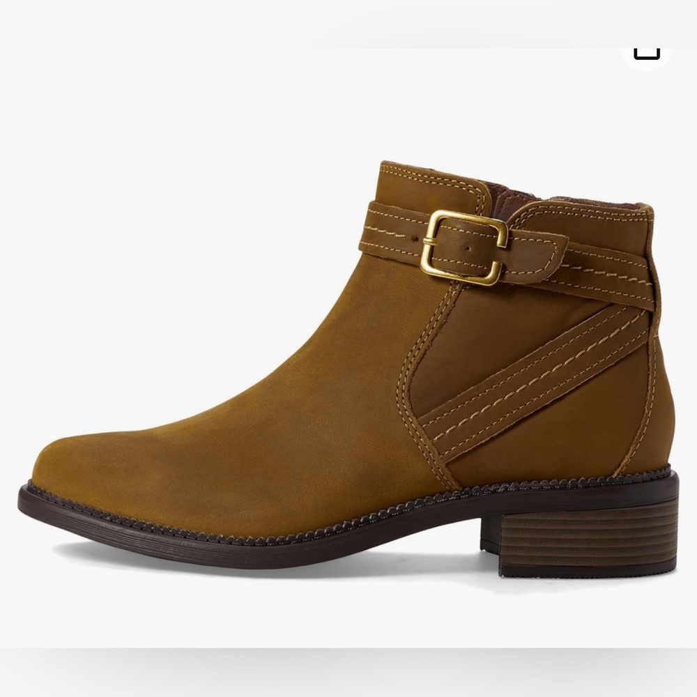 Clarks Womens Maye Strap Leather Ankle Booties -Sz 10